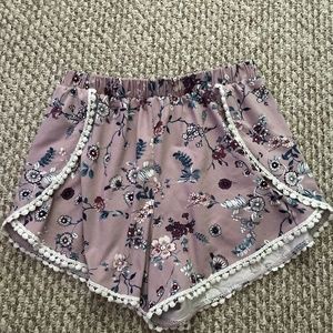 Pink Floral Shorts